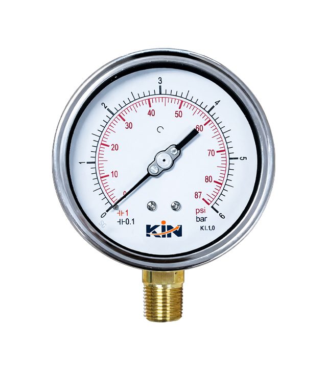 ss case brass pressure gauge